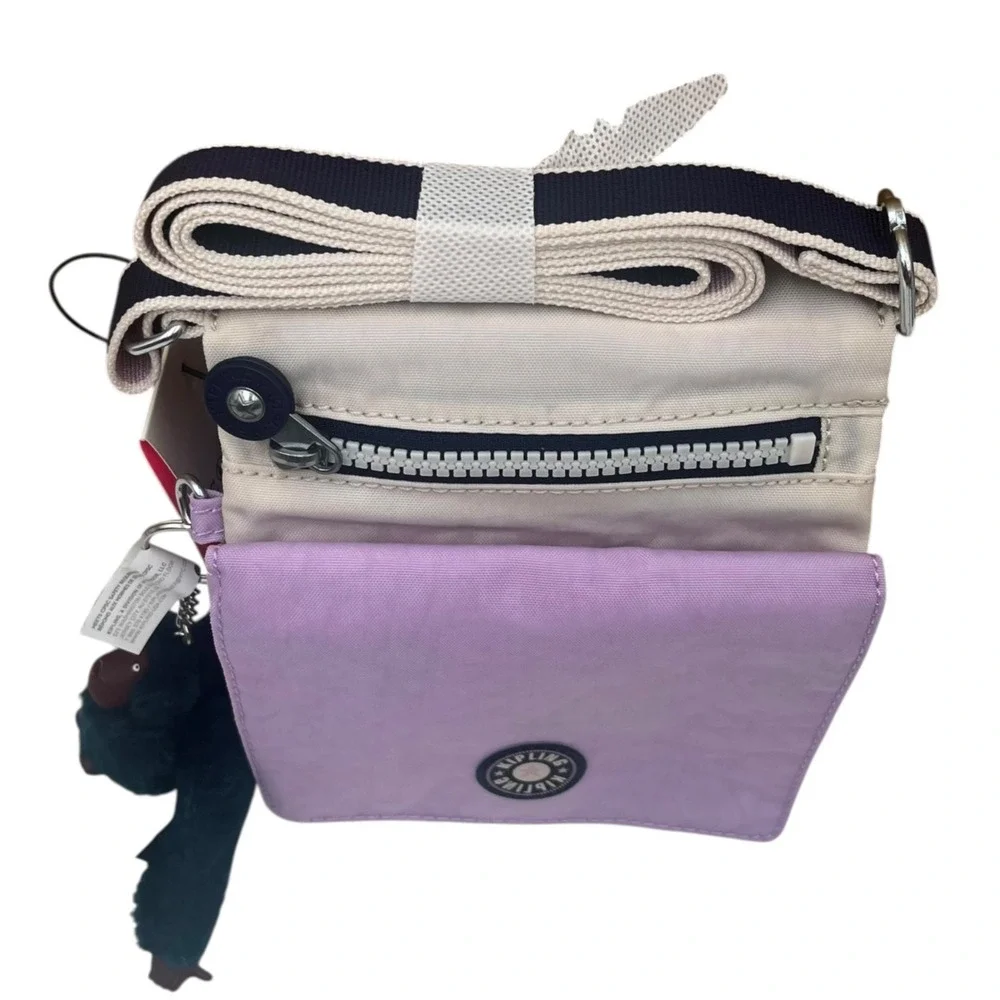 Kipling Eldorado Women's Small Nylon Crossbody Bag Lilac Tan Water Resistant